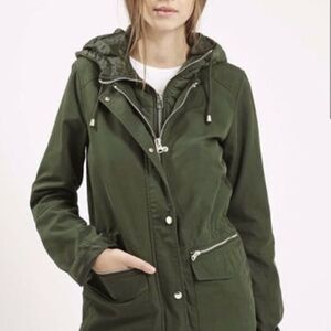 Topshop Olive Green Double Zip Jacket Women’s 4